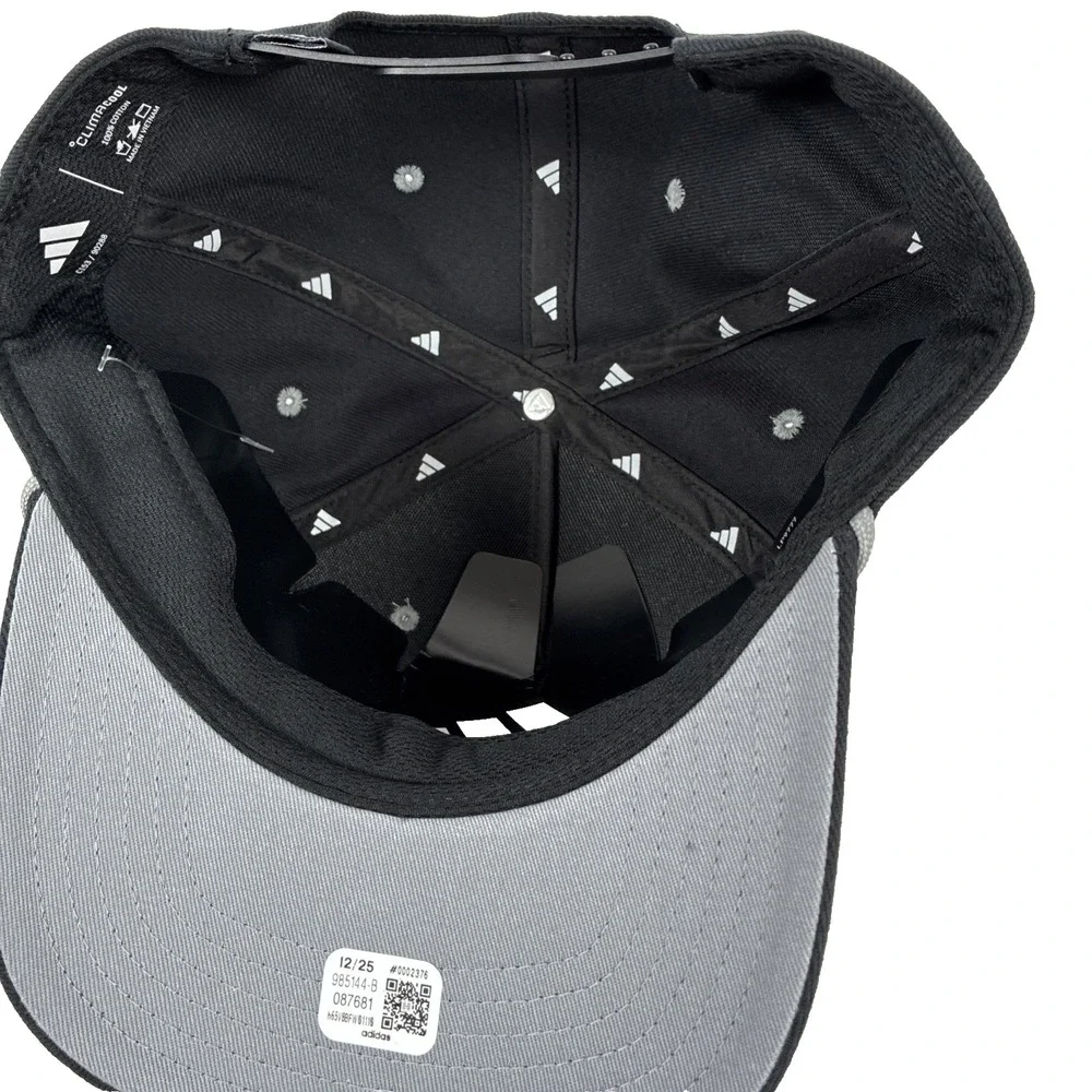 New Mens Adidas SnapBack Adjustable Black Hats Spellout Logo NWT